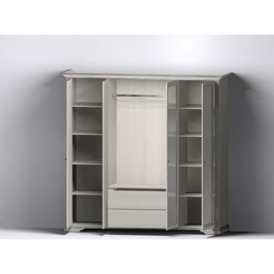 Bedroom wardrobe made of chipboard and MDF 4D (2S) White Gerbor silver pine Bedroom wardrobe made of chipboard and MDF 4D (2S) White Gerbor silver pine