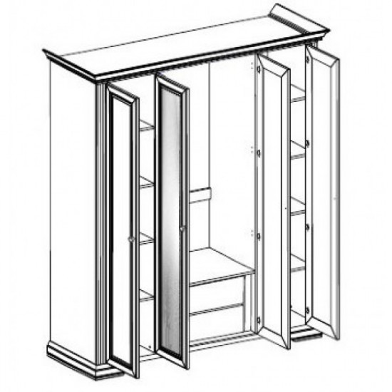 Bedroom wardrobe made of chipboard and MDF 4D (2S) White Gerbor silver pine Bedroom wardrobe made of chipboard and MDF 4D (2S) White Gerbor silver pine