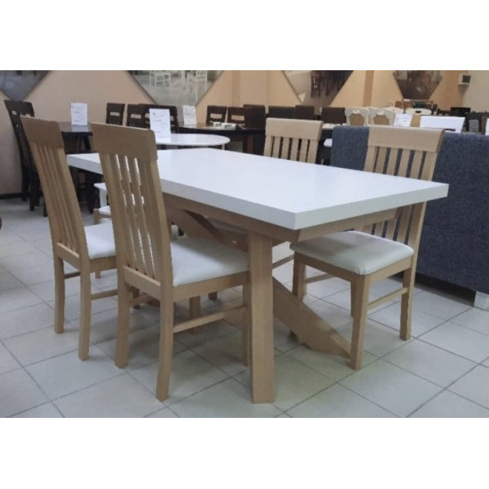 Dining folding table ST-42 160x90 (200x90) cm Skif white/natural Dining folding table ST-42 160x90 (200x90) cm Skif white/natural