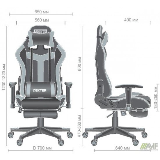 Крісло AMF VR Racer Dexter Grindor чорний/червоний 546481
