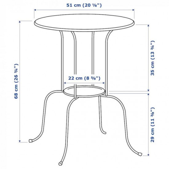 Журнальний столик IKEA LINDVED 50 х 68 см білий (004.338.95) Журнальний столик IKEA LINDVED 50 х 68 см білий (004.338.95)