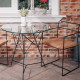 Round table Country metal oak tempered glass D800 H755 mm art 1235 Round table Country metal oak tempered glass D800 H755 mm art 1235