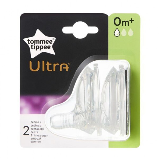 Соска на пляшечку Tommee Tippee Ultra Повільний потік 2 шт Соска на пляшечку Tommee Tippee Ultra Повільний потік 2 шт