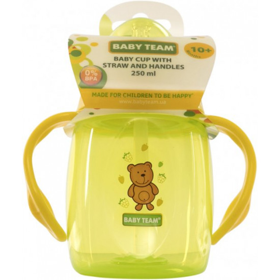 Поильник Baby Team з трубочкою та ручками 250 мл (5003) Поильник Baby Team з трубочкою та ручками 250 мл (5003)
