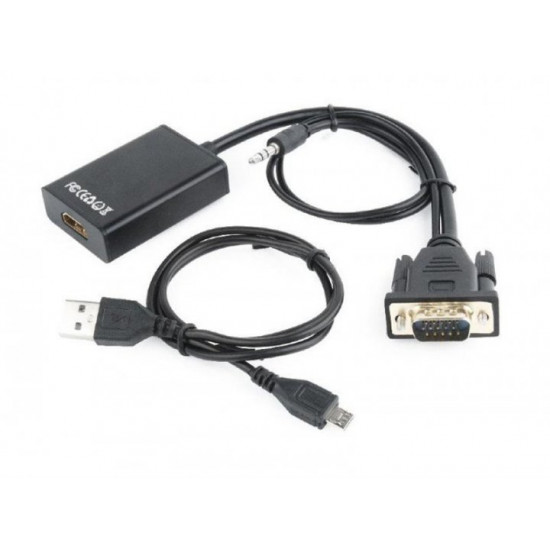  Адаптер Cablexpert (A-VGA-HDMI-01) VGA-HDMI, со звуком, 0.15м, черный
