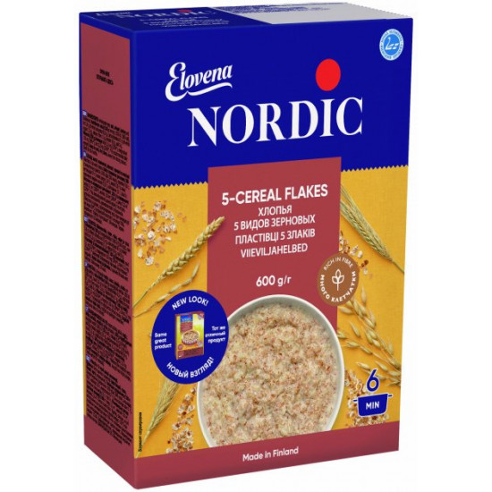 Хлопья NordiC 5 видов зерновых 600 г (6411200106722) Хлопья NordiC 5 видов зерновых 600 г (6411200106722)