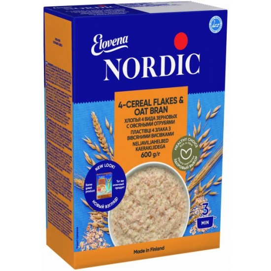 Хлопья NordiC 4 вида зерновых с овсяными отрубями 600 г (6416597838508) Хлопья NordiC 4 вида зерновых с овсяными отрубями 600 г (6416597838508)