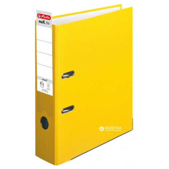Папка-регистратор Herlitz maX.file Protect А4 80 мм Желтая (5481304) Папка-регистратор Herlitz maX.file Protect А4 80 мм Желтая (5481304)