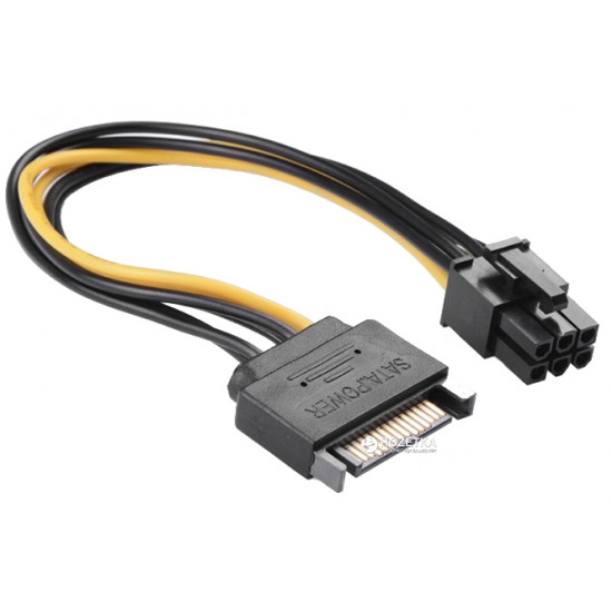 Power cable for video cards Value ATX 6pin - SATA 15pin 20 cm (S0512) Power cable for video cards Value ATX 6pin - SATA 15pin 20 cm (S0512)