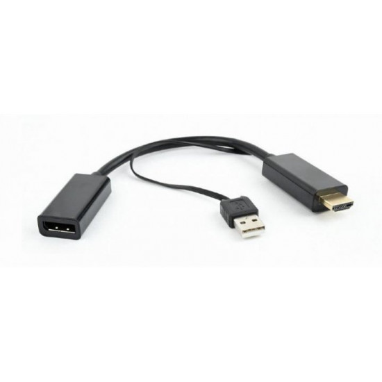 Адаптер Cablexpert (DSC-HDMI-DP), HDMI - DisplayPort - USB, 0.15м, черный