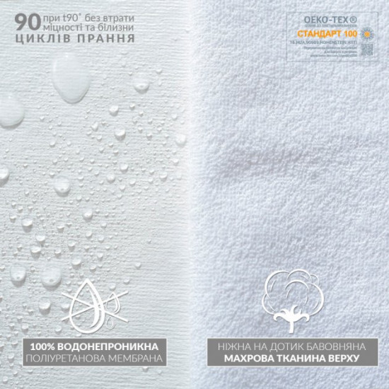 Наматрацник непромокальний IDEIA Home Collection Aqua Stop Classic 200х200 см Білий (4820182655210) Наматрацник непромокальний IDEIA Home Collection Aqua Stop Classic 200х200 см Білий (4820182655210)