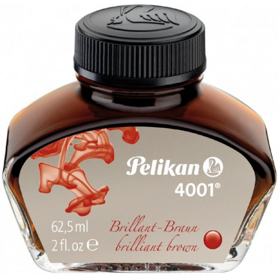 Pelikan 4001 Brilliant Brown ink in glass bottle 62.5 ml Brown (329185)