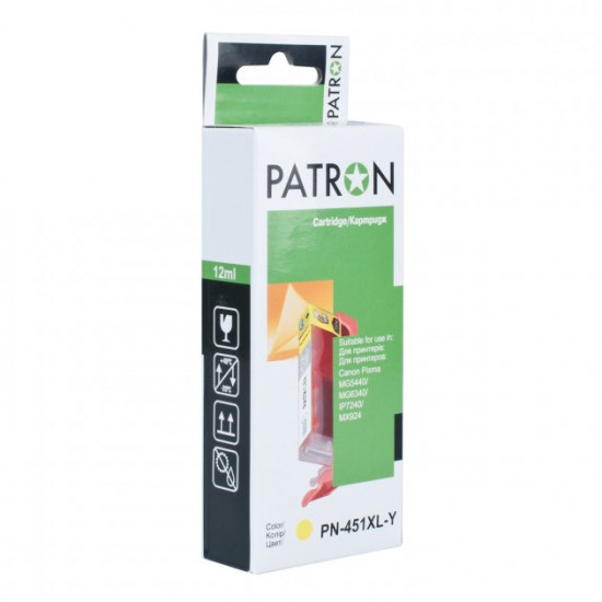 Картридж Patron CANON CLI-451XLY (PN-451XL-Y) yellow Картридж Patron CANON CLI-451XLY (PN-451XL-Y) yellow