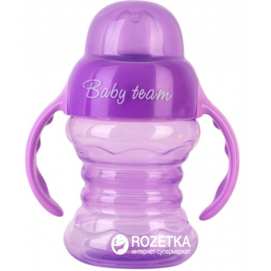 Поильник-непроливайка Baby Team зі спаутом та ручками 180 мл (5022_фіолетовий) Поильник-непроливайка Baby Team зі спаутом та ручками 180 мл (5022_фіолетовий)