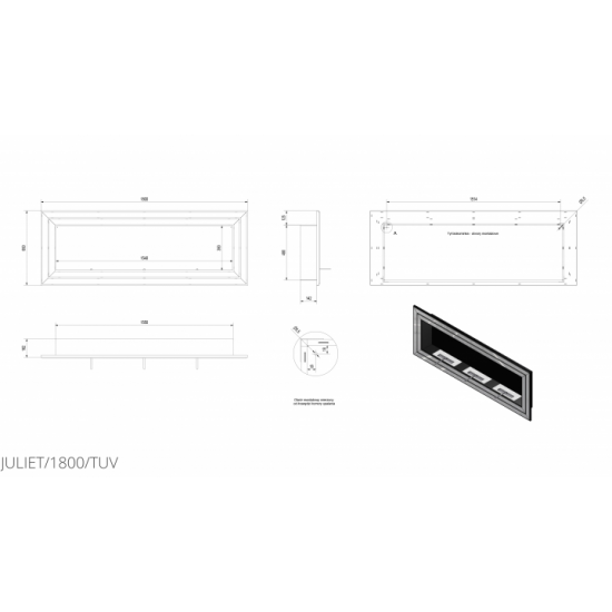 Біокамін Kratki JULIET 1800 з сертифікатом TUV