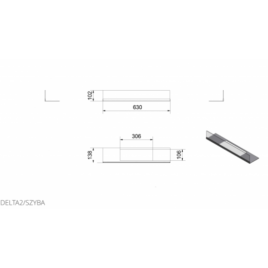 Стекло для біокаміну Kratki DELTA 2 Стекло для біокаміну Kratki DELTA 2