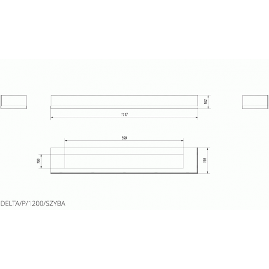 Slope for biofireplace Kratki DELTA 1200 right Slope for biofireplace Kratki DELTA 1200 right