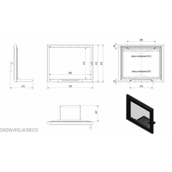 Дверцята Kratki FELIX DECO Дверцята Kratki FELIX DECO