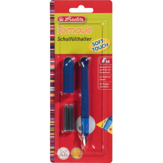 Fountain pen for right-handed Herlitz Tornado M Blue Blue body (8621369B) Fountain pen for right-handed Herlitz Tornado M Blue Blue body (8621369B)