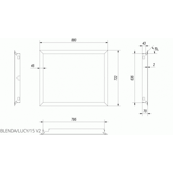Steel frame Kratki 45° for LUCY/15 Steel frame Kratki 45° for LUCY/15