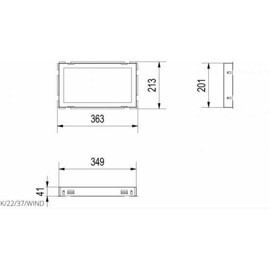 Рамка для решітки Kratki WIND 22x37 Рамка для решітки Kratki WIND 22x37