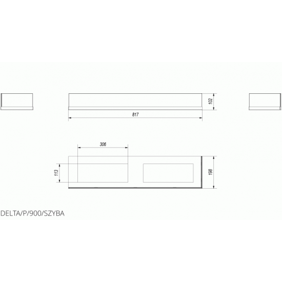 Slope for biofireplace Kratki DELTA 900 right Slope for biofireplace Kratki DELTA 900 right