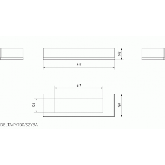 Slope for biofireplace Kratki DELTA 700 right Slope for biofireplace Kratki DELTA 700 right