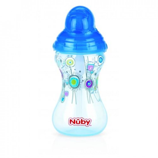 Поильник Flip-it с силиконовой трубочкой-непроливайкой CLICK-IT, Nuby (голубой) Поильник Flip-it с силиконовой трубочкой-непроливайкой CLICK-IT, Nuby (голубой)