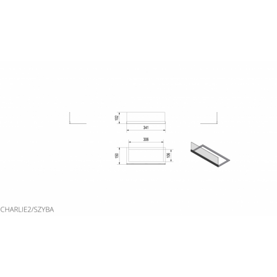 Стекло для біокаміну Kratki CHARLIE 2 Стекло для біокаміну Kratki CHARLIE 2