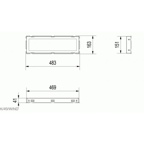 Рамка для решітки Kratki WIND 17x49 Рамка для решітки Kratki WIND 17x49