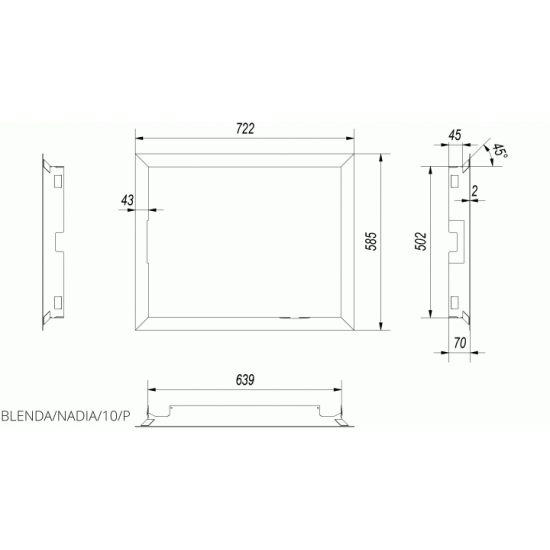Kratki steel frame for NADIA 10 (double-sided door fastening) Kratki steel frame for NADIA 10 (double-sided door fastening)