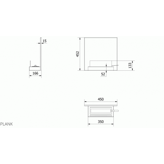 Біокамін Kratki PLANK чорний Біокамін Kratki PLANK чорний
