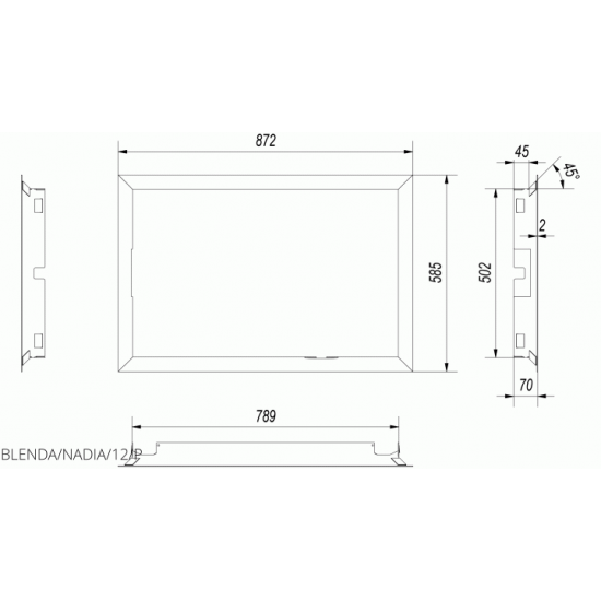 Kratki steel frame for NADIA 12 (double-sided door fastening) Kratki steel frame for NADIA 12 (double-sided door fastening)