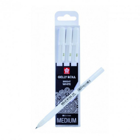 Set of gel pens Sakura Gelly Roll Medium 08 3 pcs White (POXPGBWH3) Set of gel pens Sakura Gelly Roll Medium 08 3 pcs White (POXPGBWH3)