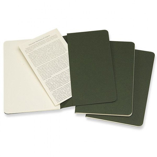 3 Moleskine Cahier notebooks small green CH013K15 3 Moleskine Cahier notebooks small green CH013K15