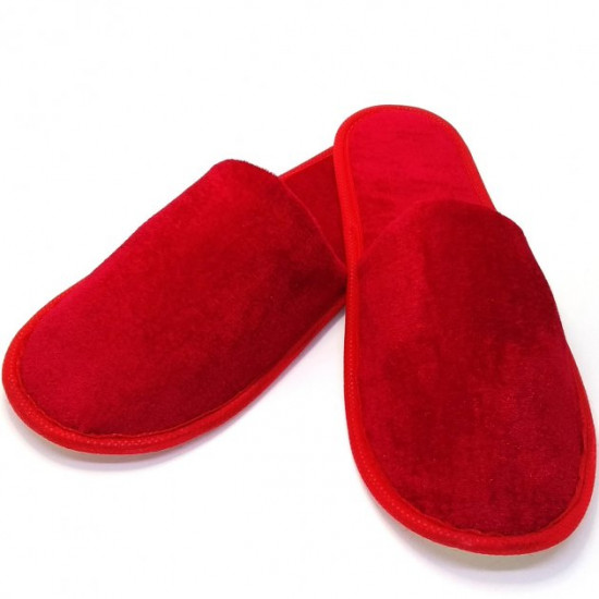 Velor slippers for home or hotel 10 pairs Luxyart 29 cm (ob00000512) Red Velor slippers for home or hotel 10 pairs Luxyart 29 cm (ob00000512) Red