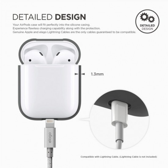 Чохол Elago Silicone Case для AirPods Dark Grey (EAPSC-DGY) Чохол Elago Silicone Case для AirPods Dark Grey (EAPSC-DGY)