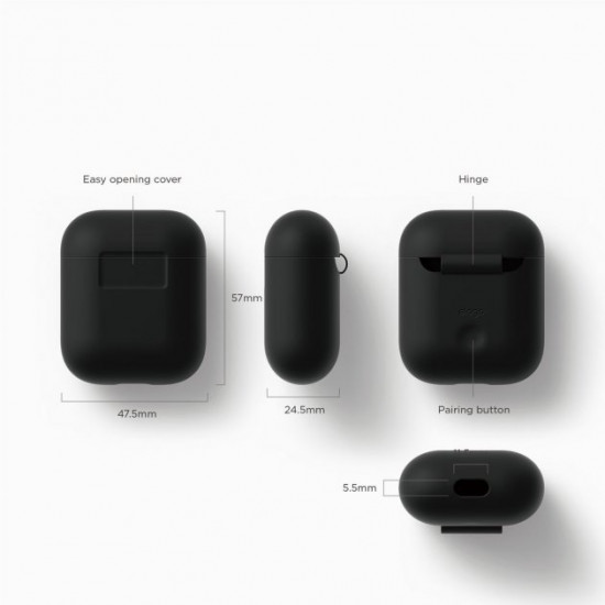 Чохол Elago Silicone Case для AirPods Black (EAPSC-BK) Чохол Elago Silicone Case для AirPods Black (EAPSC-BK)