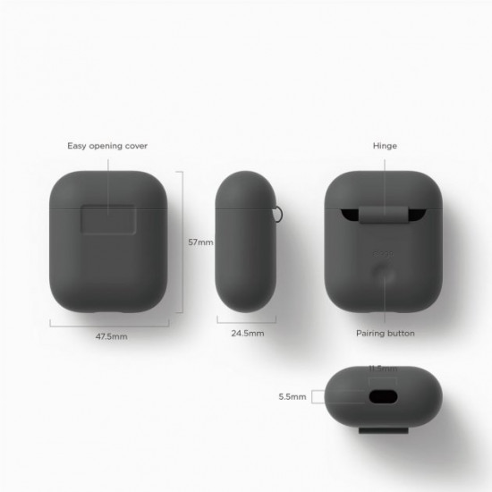 Чохол Elago Silicone Case для AirPods Dark Grey (EAPSC-DGY) Чохол Elago Silicone Case для AirPods Dark Grey (EAPSC-DGY)