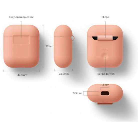 Чохол Elago Silicone Case для AirPods Peach (EAPSC-PE) Чохол Elago Silicone Case для AirPods Peach (EAPSC-PE)