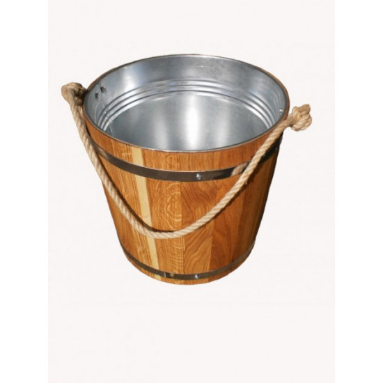 Bath bucket oak with metal insert 15 l. Bath bucket oak with metal insert 15 l.