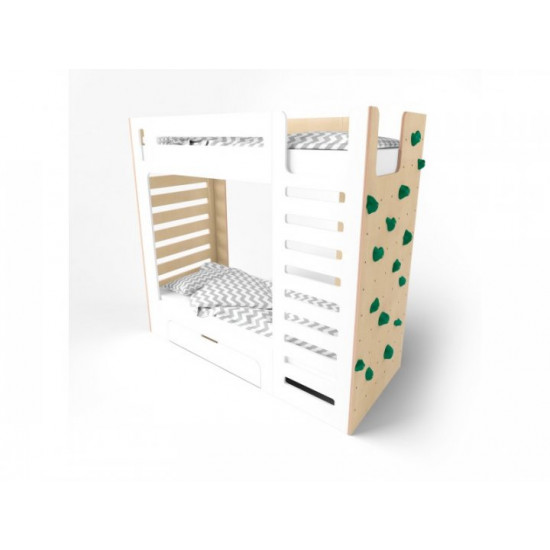 Ліжко двоярусне Indigo Wood зі скеледромом CuRocks біле (39762) Ліжко двоярусне Indigo Wood зі скеледромом CuRocks біле (39762)