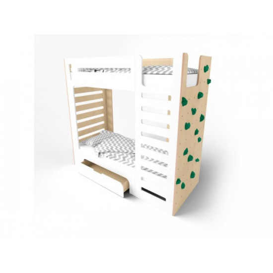 Ліжко двоярусне Indigo Wood зі скеледромом CuRocks біле (39762) Ліжко двоярусне Indigo Wood зі скеледромом CuRocks біле (39762)