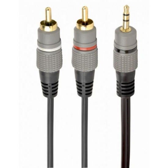  Кабель Audio 3.5мм-2RCA тюльпан Cablexpert 5m Black (CCA-352-5M)