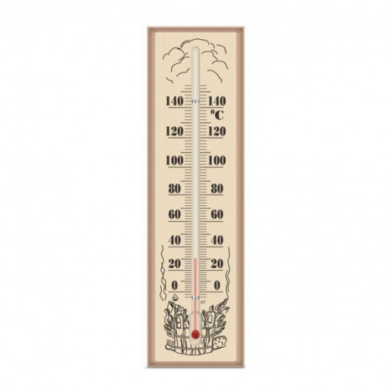 Sauna thermometer Steklopribor TS No. 1, base - wood (0...+140 °C) (300109) Sauna thermometer Steklopribor TS No. 1, base - wood (0...+140 °C) (300109)