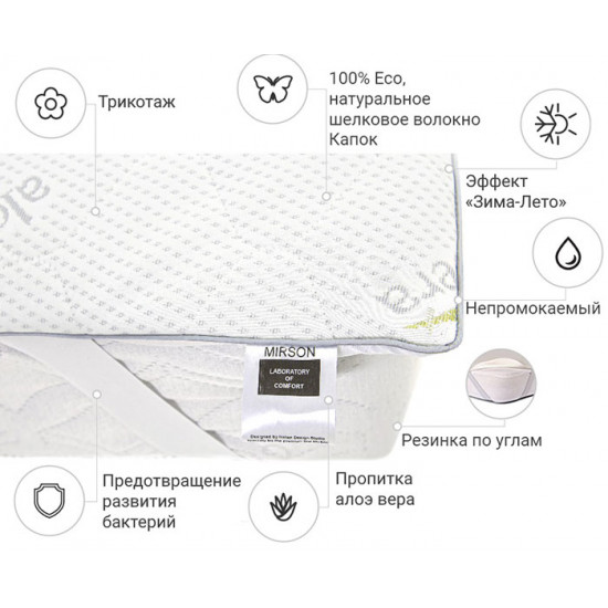 Mattress cover MirSon No. 1041 Alberto Silk Seasons Aloe Vera 80x160 cm (2200001505742) Mattress cover MirSon No. 1041 Alberto Silk Seasons Aloe Vera 80x160 cm (2200001505742)