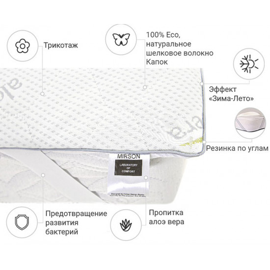 Mattress cover MirSon No. 1044 Alberto Silk Seasons Strong Aloe Vera 70x130 cm (2200001505506) Mattress cover MirSon No. 1044 Alberto Silk Seasons Strong Aloe Vera 70x130 cm (2200001505506)