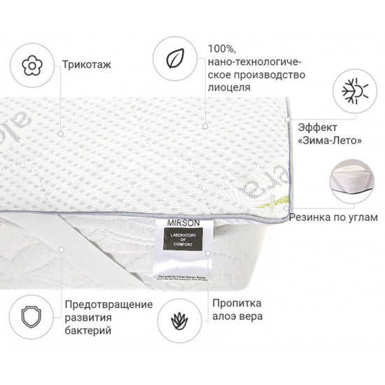 Mattress cover MirSon No. 1053 Alberto Tencel (Modal) Seasons Strong Aloe Vera 70x130 cm (2200001509276) Mattress cover MirSon No. 1053 Alberto Tencel (Modal) Seasons Strong Aloe Vera 70x130 cm (2200001509276)