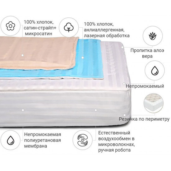 Anti-allergenic mattress cover MirSon Royal Eco Aloe Vera 234/3 160x200 (2200000361363) Anti-allergenic mattress cover MirSon Royal Eco Aloe Vera 234/3 160x200 (2200000361363)