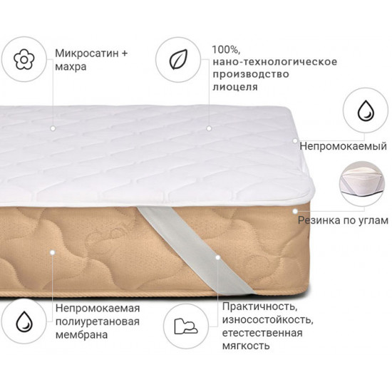 Mattress cover MirSon Tencel (Modal) Double-sided 311 90x200 (2200000355157) Mattress cover MirSon Tencel (Modal) Double-sided 311 90x200 (2200000355157)